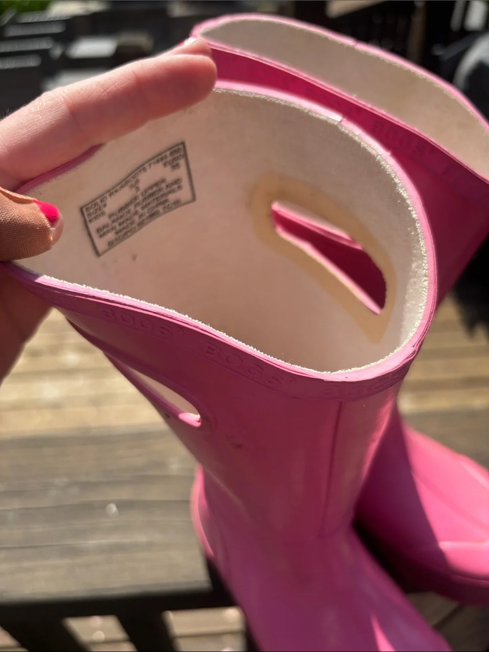 Bogs Bright Pink Kids Waterproof Rain Boots